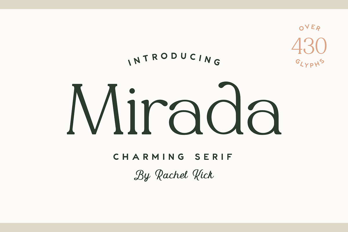 Mirada Serif, a Serif Font by Rachel Kick (Photo 1 of 12)