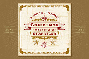 Vintage Christmas Typography Card