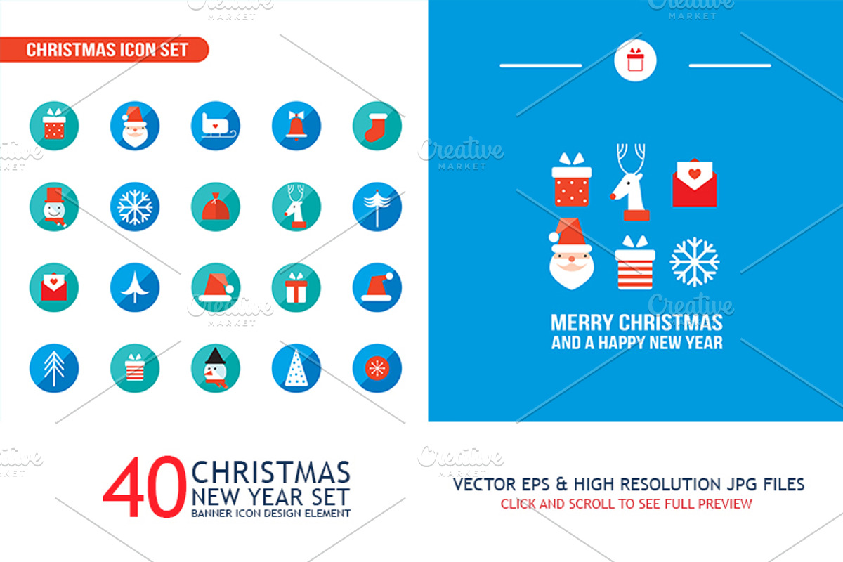 40 New Year & Christmas banners set, a Decorative Illustration by Anttoniu (Photo 2 of 5)