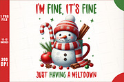 Funny Cute Snowman Png Christmas PNG, an Illustration by SinaCreation (Thumbnail 1 of 7)