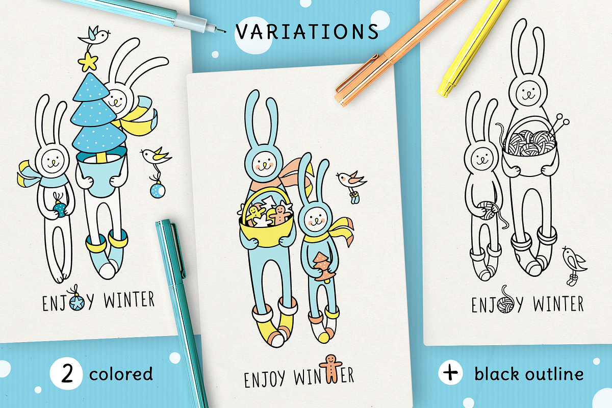 ENJOY WINTER | DESIGN SET, an Animal Illustration by CATMINT (Photo 3 of 8)
