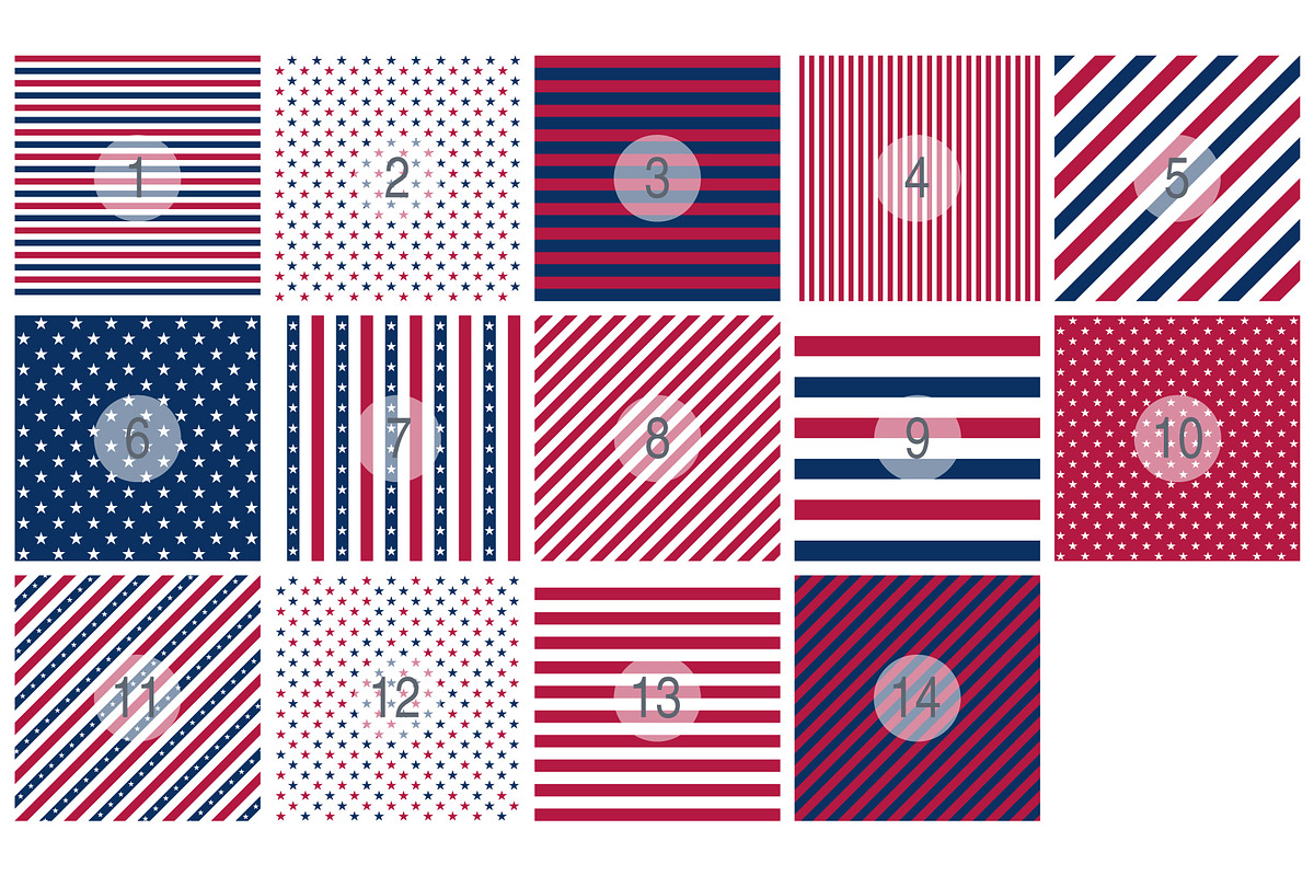 USA Independence Day Patterns, a Pattern Graphic by Plaid4You (Photo 2 of 4)