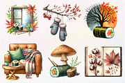 Watercolor Autumn Serenity Clipart, an Illustration by CreationArt (Thumbnail 5 of 5)