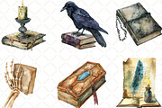 Cute Halloween Reading Clipart, an Illustration by Black Bird Studio (Thumbnail 4 of 6)