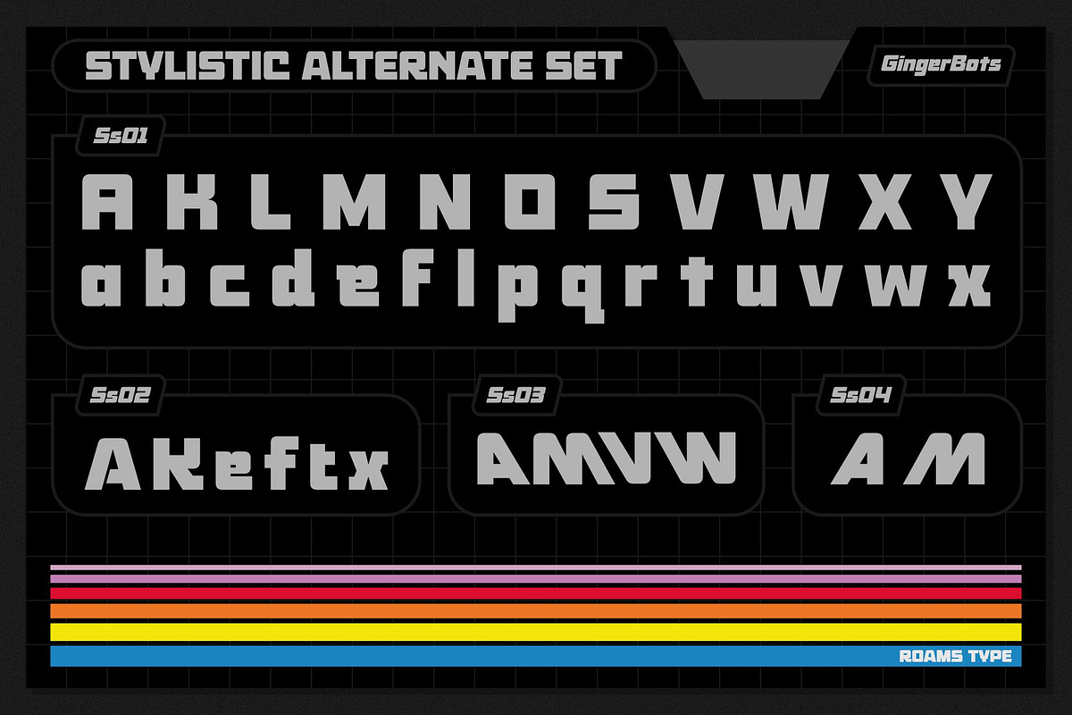 Ginger Bots - 80’s VHS Typeface, a Sans Serif Font by Roams Type (Photo 5 of 10)