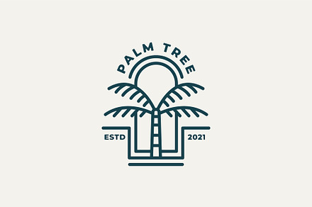 palm tree minimalist line art logo, a Branding & Logo Template by Blazybone