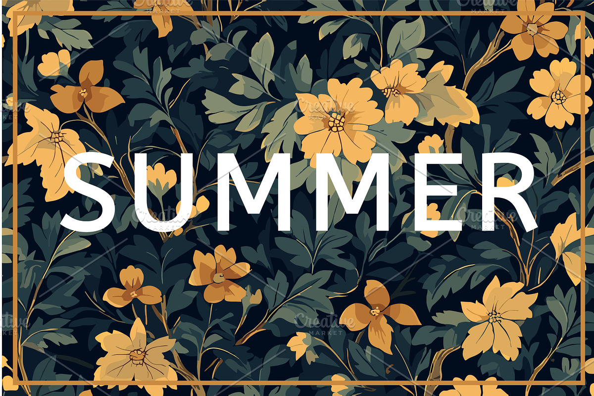 Plants leaves and yellow flowers, an Illustration by Valerie Bodnar