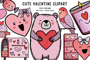 Cute Valentine Clipart, an Illustration by CreationArt (Thumbnail 1 of 7)