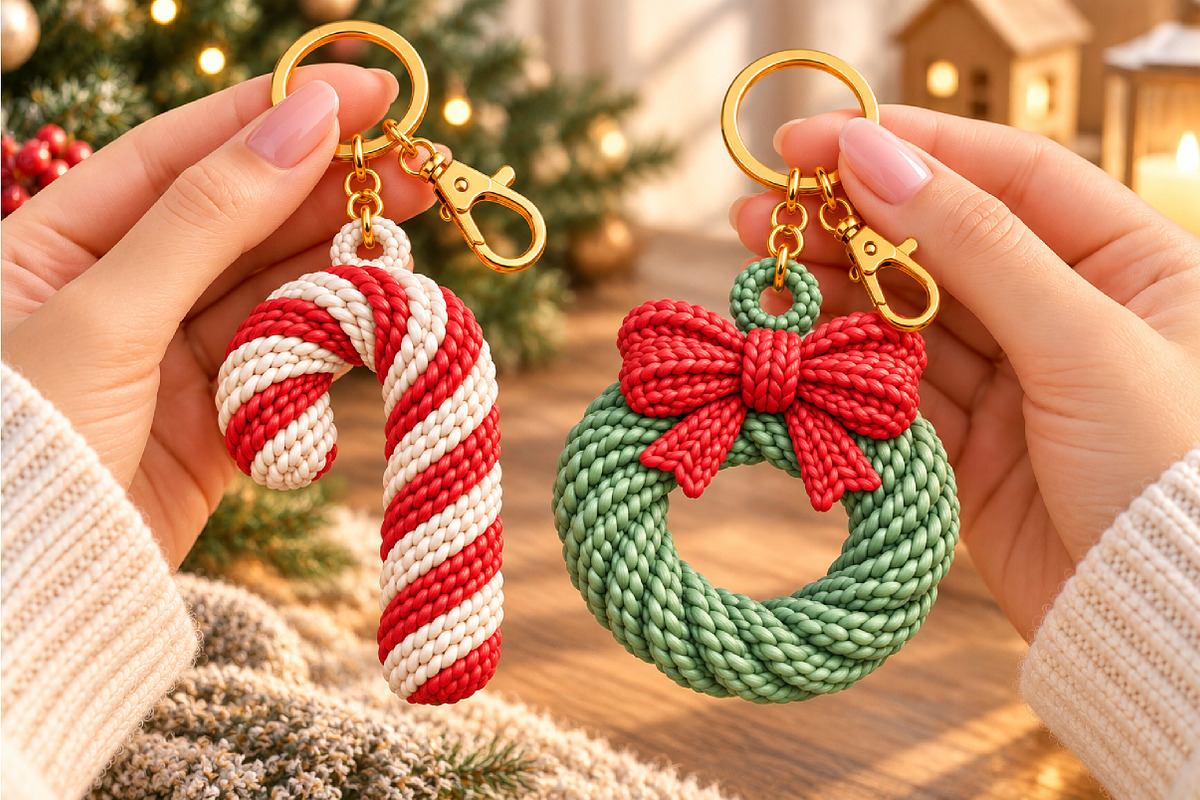 Cozy Knitted Christmas Keychain STL, an Object 3D Model by Layerology (Photo 2 of 3)