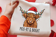 Moory Bright Highland Cow Christmas, a Seasonal Illustration by CrexoraLab (Thumbnail 2 of 4)