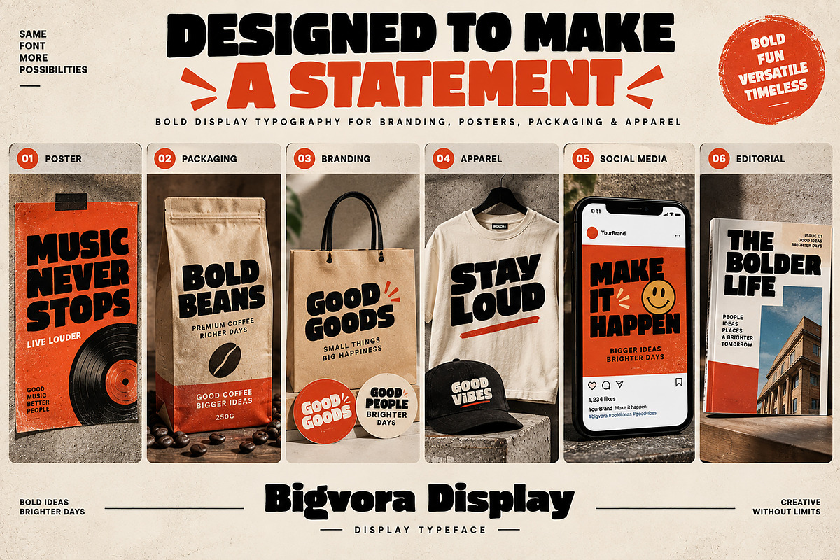 Bigvora Display, a Script Font by Wow Magic (Photo 2 of 5)