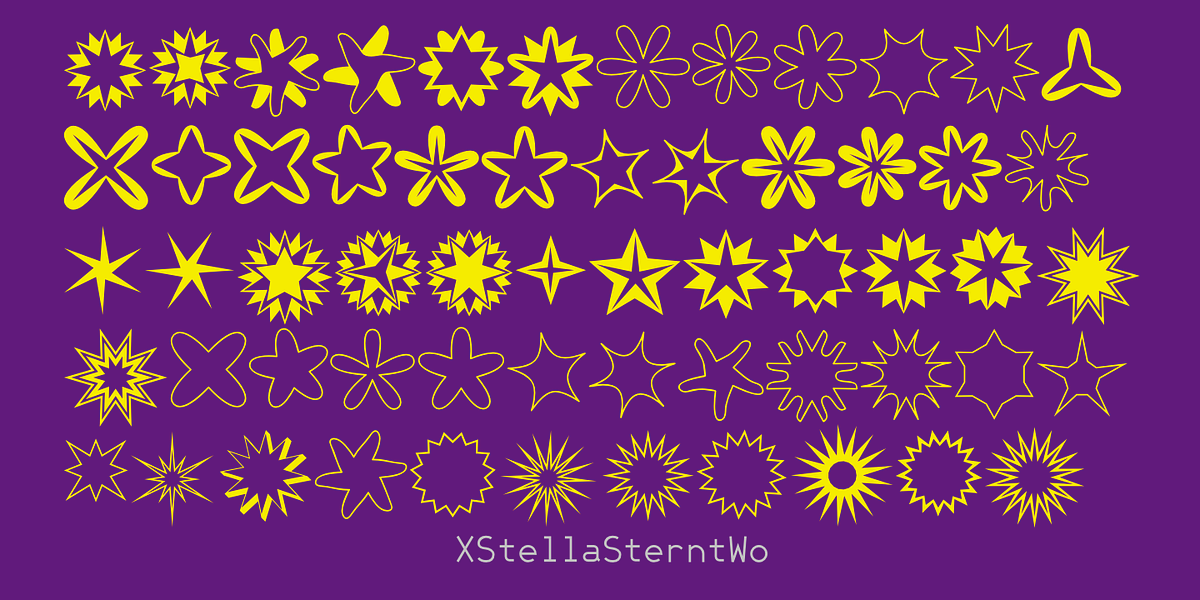 XStellaStern, a Symbol Font by Ingrimayne Type (Photo 2 of 5)