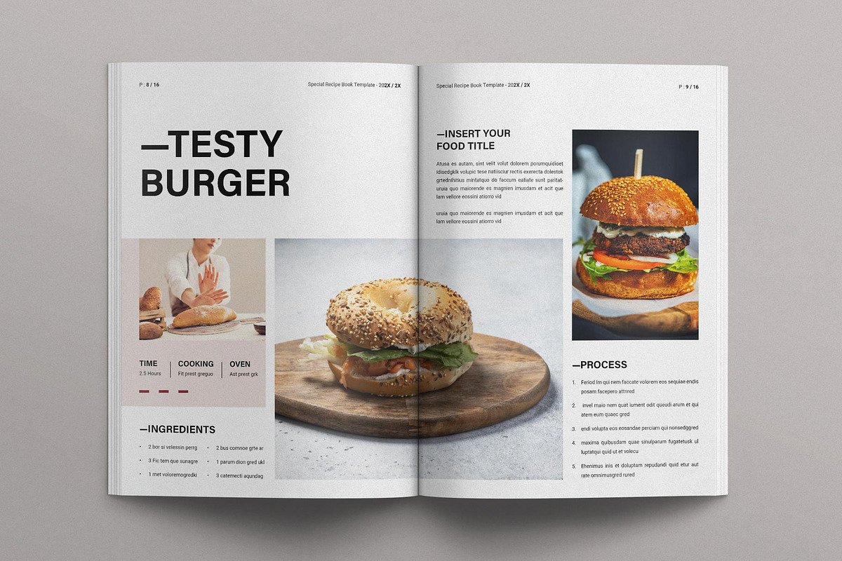 Recipe Book Brochure Template, a Brochure Template by E-Type (Photo 4 of 7)
