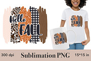 Hello Fall Sublimation PNG, a Seasonal Illustration by GlamArtZhanna (Thumbnail 1 of 3)