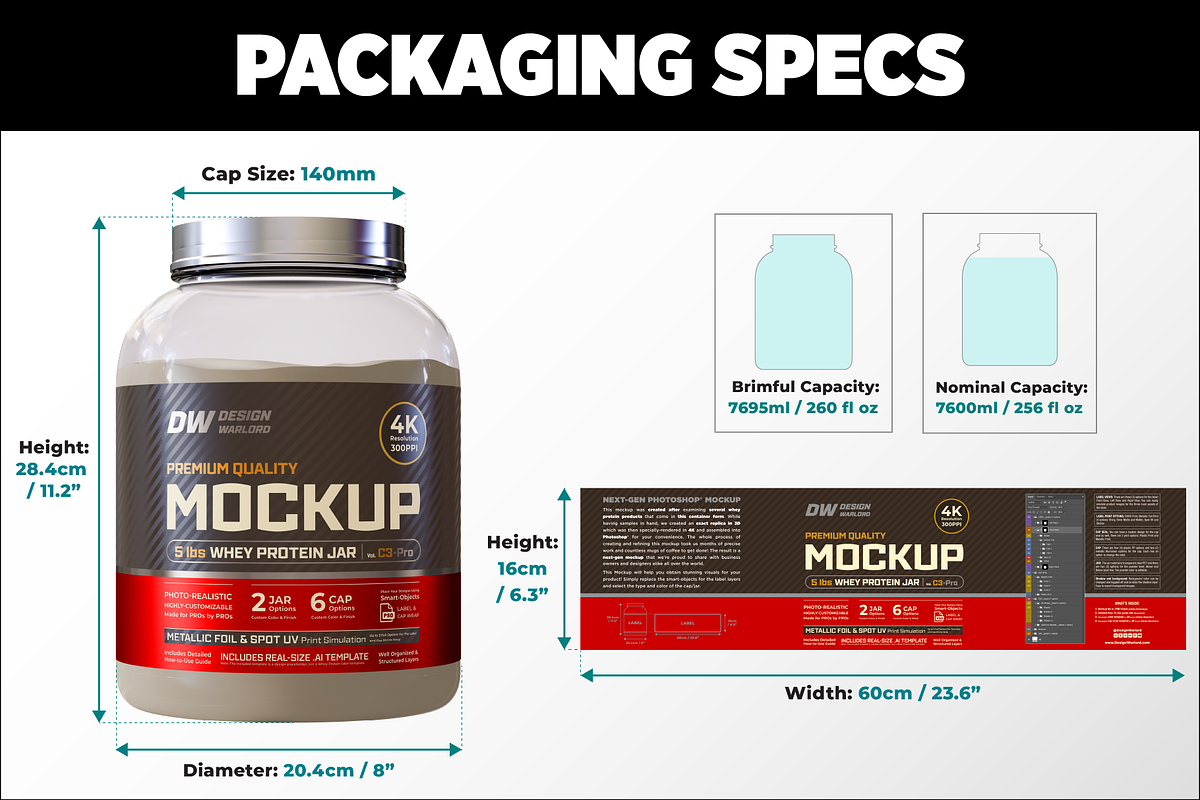 5lb Whey Protein Jar Mockup C3-Pro, a Packaging Mockup by Design Warlord (Photo 13 of 16)