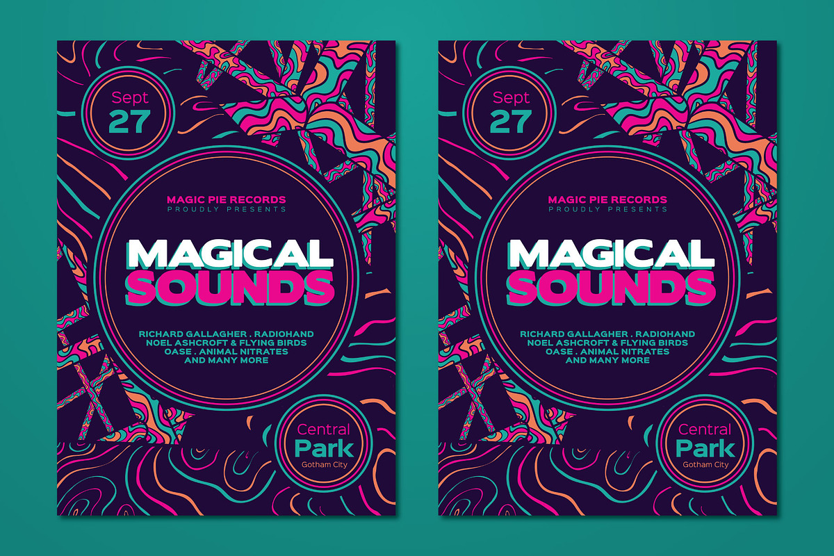 Magical Sounds Psychedelic Flyer, a Flyer Template by ashenterprise (Photo 2 of 3)