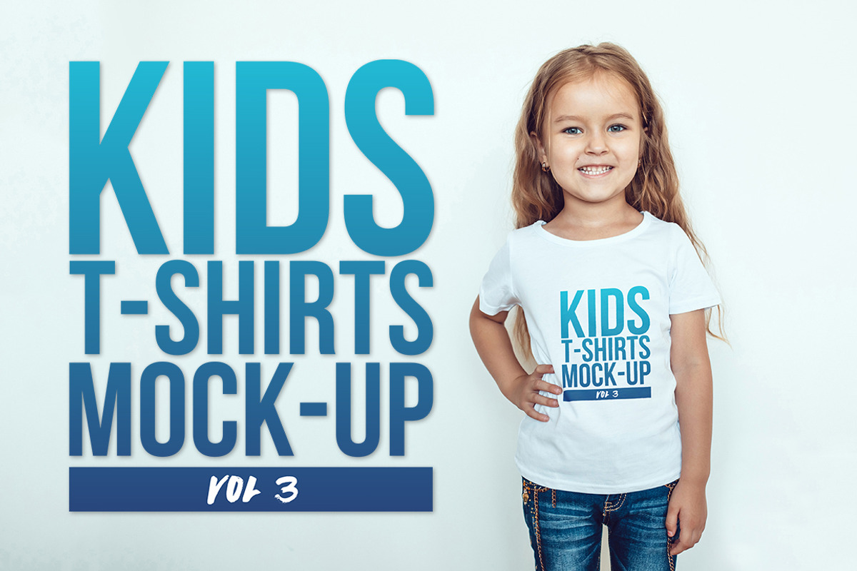 Kids T-Shirt Mock-Up Vol 3, a Shirt Mockup by Freeman Studio (Photo 1 of 12)