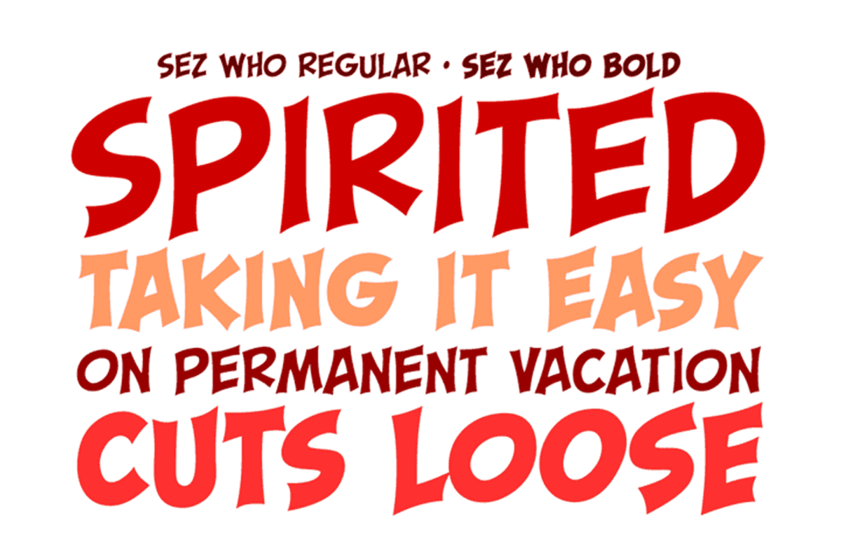 Sez Who Sez You - lively comic font preview 2