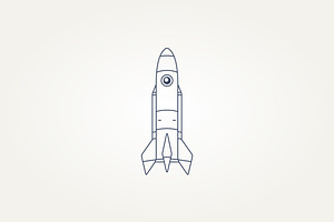 Isolated Spacecraft Rocket Icon Logo