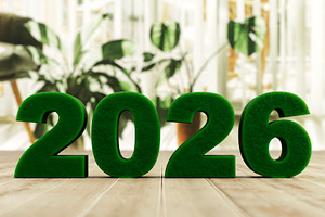Green grass 3D 2026 on wood, soft indoor plants behind, a Background Photo by RF Images