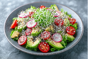 A salad composed of fresh vegetables, a Food & Drink Photo by ZinetroN