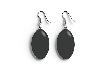 Black Oval Earring Jewelry 3D Model, an Object 3D Model by rebrandy