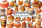 Watercolor Pumpkin Spice Clipart, an Illustration by Rose Art (Thumbnail 1 of 4)