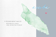 Watercolor Map of Aruba, an Illustration by Beloved Paper (Thumbnail 5 of 6)