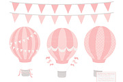 Soft Pink & Grey Hot Air Balloons, an Illustration by Amanda Ilkov (Thumbnail 3 of 5)