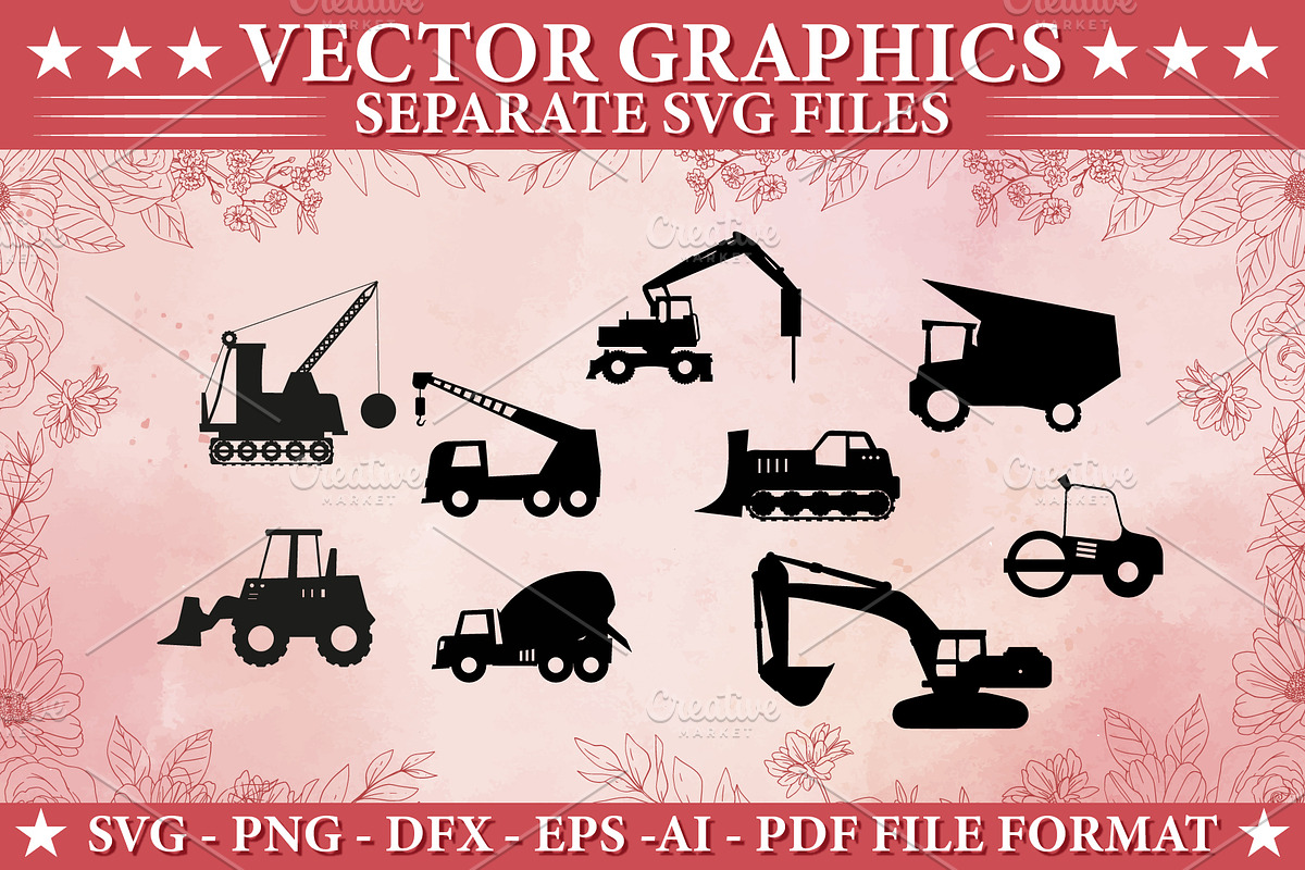 Construction silhouette SVG vector, a Transportation Illustration by Smix Ryo