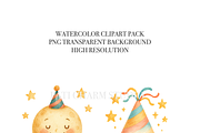 19 New Year Watercolor Clipart, a Decorative Illustration by Pati Charm Studio (Thumbnail 5 of 8)