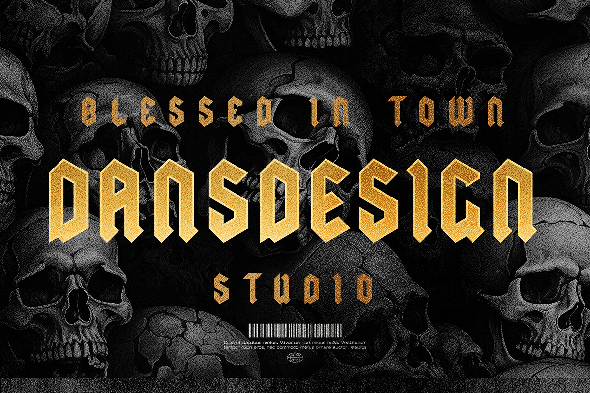 GRIND MODERN BLACKLETTER METAL FONT, a Blackletter Font by dansdesign (Photo 7 of 7)