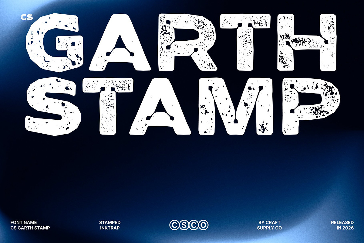 CS Garth Stamp, a Sans Serif Font by Craft Supply Co. (Photo 1 of 8)