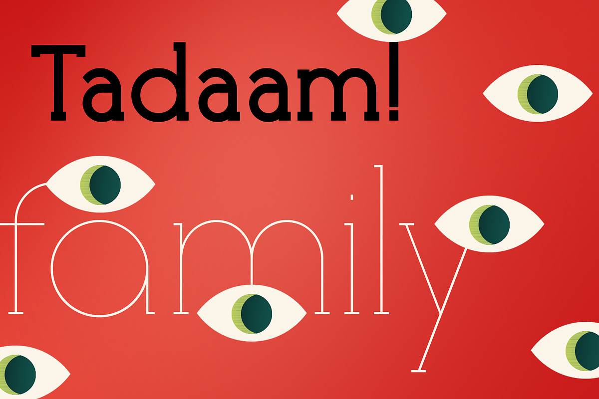 Tadaam!, a Slab Serif Font by Etewut (Photo 1 of 5)