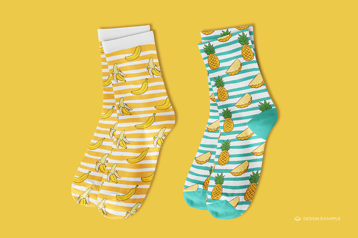Mid Calf Crew Socks 2 Mock-up, a Packaging Mockup by Branda Keeps (Photo 11 of 17)