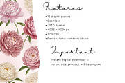 Pink Peonies Seamless, an Illustration by Mashimara (Thumbnail 3 of 4)