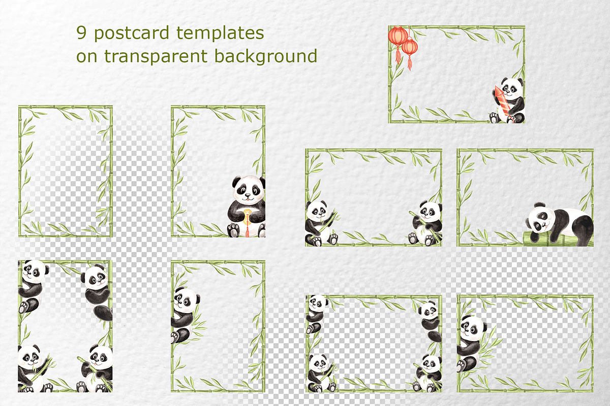 Cute pandas watercolor clipart set, an Animal Illustration by susie-p-art (Photo 10 of 14)