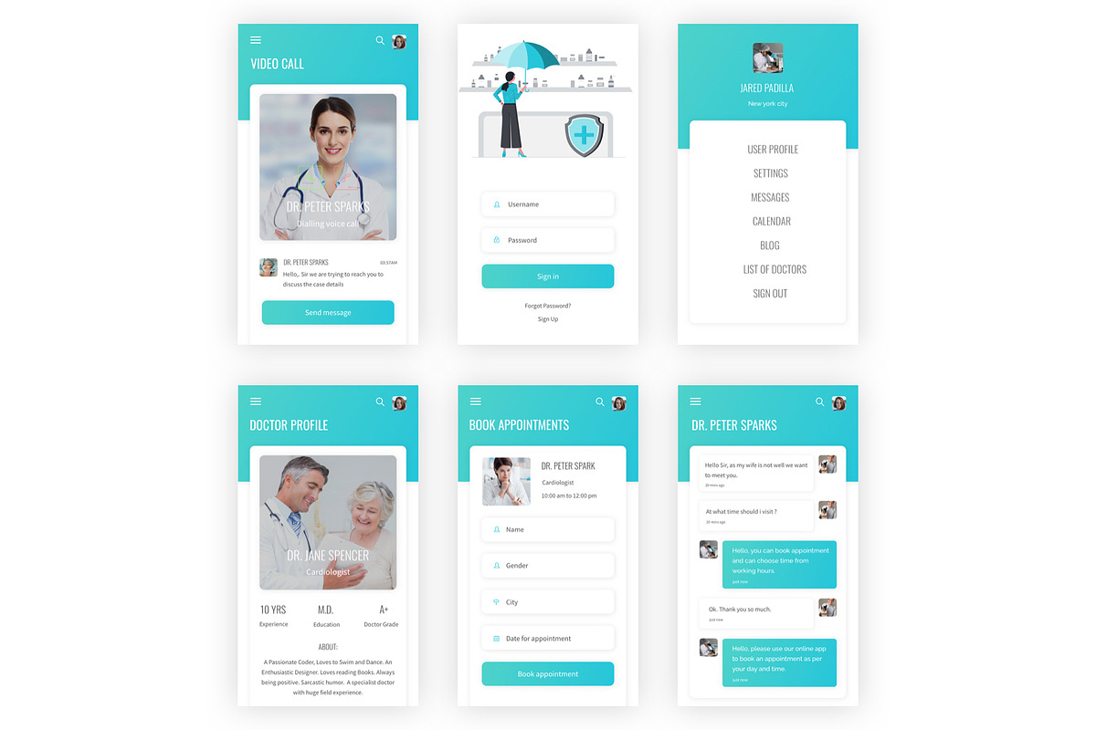 myCare - Health & Medical Mobile App, an UI Kit Template by themelove (Photo 8 of 11)