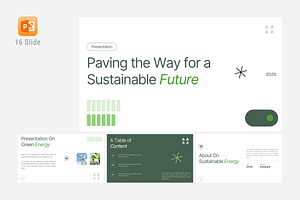 Minimalist Green Energy Presentation, a Presentation Template by Eklip Studio
