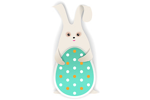 Easter bunny holding egg in paw, an Object Illustration by SiberianArt