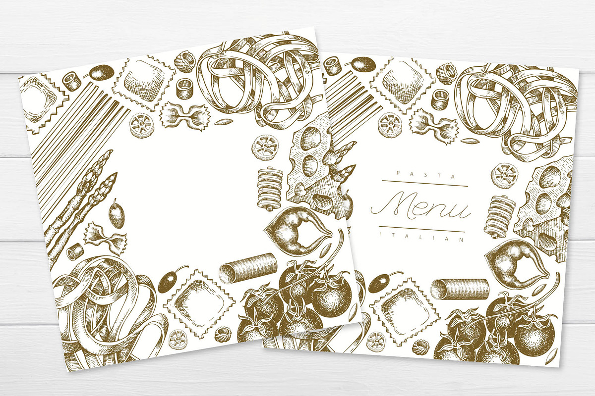 Pasta & Additions Vector Collection, a Food Illustration by Lubov Illustrations Shop (Photo 5 of 8)