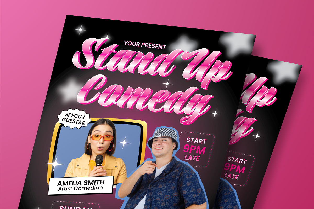 Stand Up Comedy Show Flyer Set, a Flyer Template by Annora Studio (Photo 5 of 6)