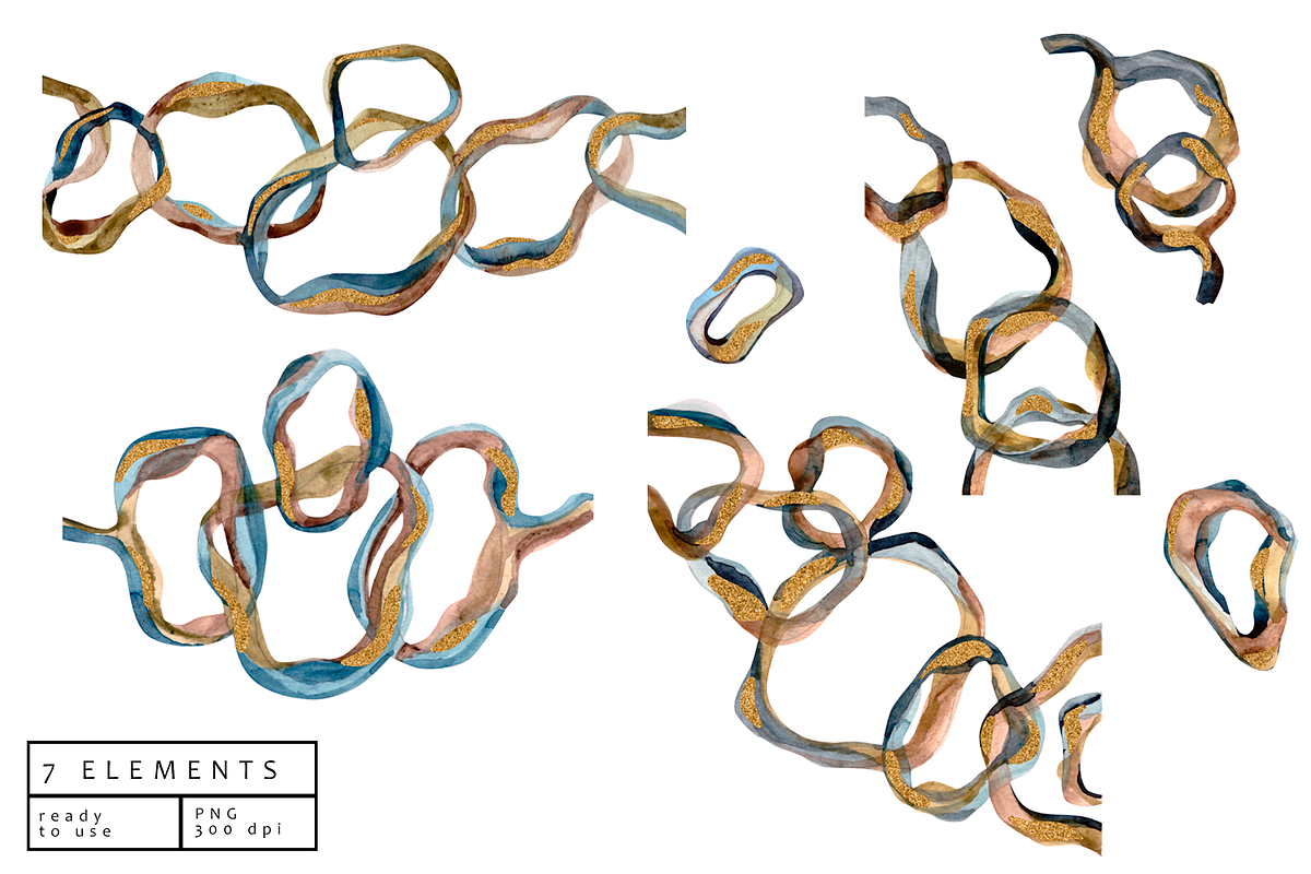 Watercolor and gold abstract, an Object Graphic by Kotozoid (Photo 2 of 4)