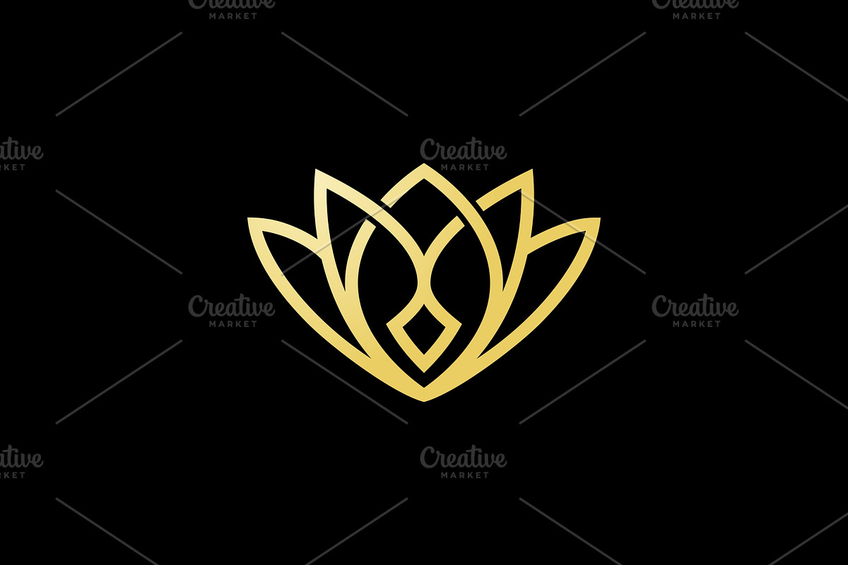 Luxury Golden Lotus Logo Template, a Branding & Logo Template by MenkType Studio
