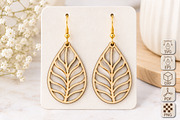 Leaf Vein Teardrop Earrings SVG, an Object Graphic by Canvas Craft (Thumbnail 1 of 4)