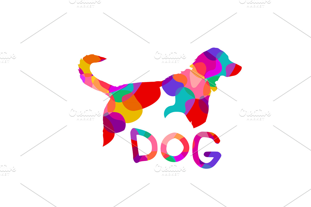Object colored dog abstract logo, an Animal Illustration by Nenahliadava Design