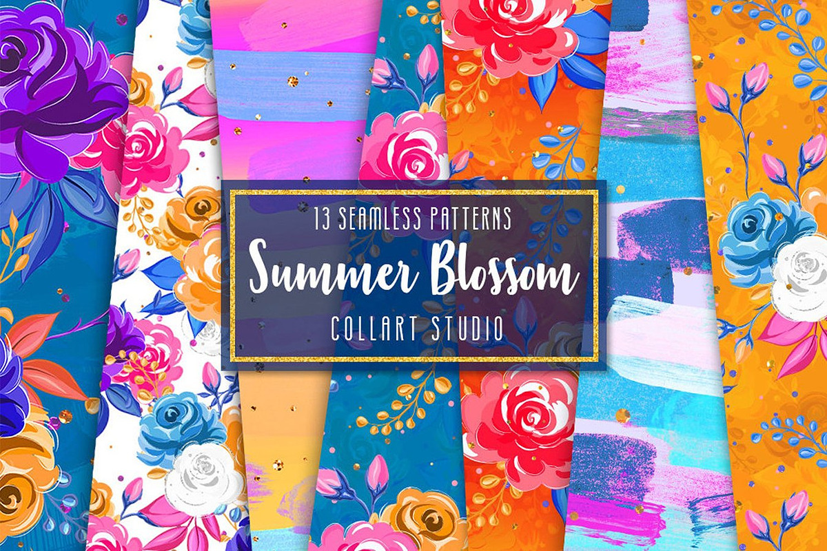 Floral clipart AND floral papers, an Illustration by Collart Studio (Photo 1 of 8)