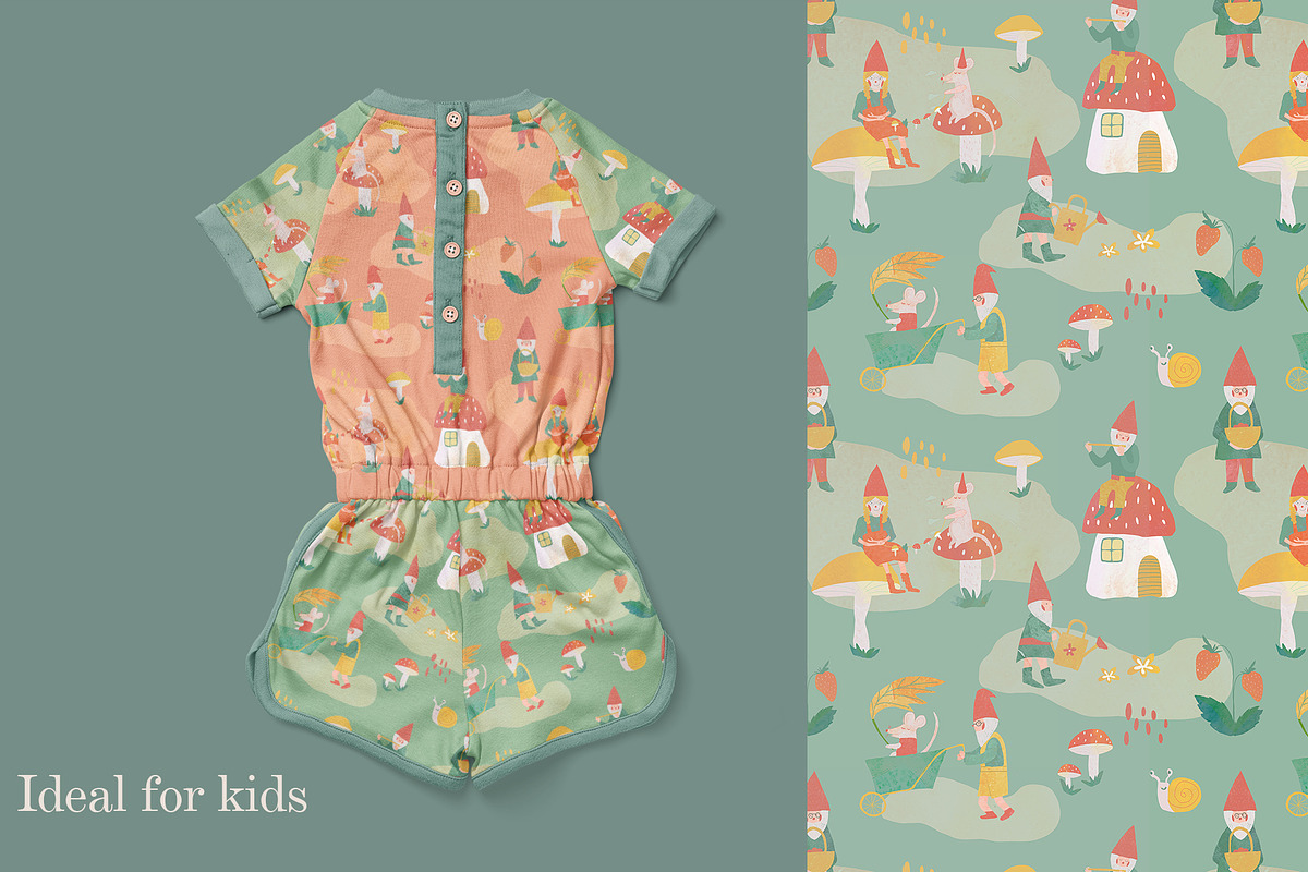 Forest cute gnomes patterns, a Pattern Graphic by watercolor kamill (Photo 7 of 10)