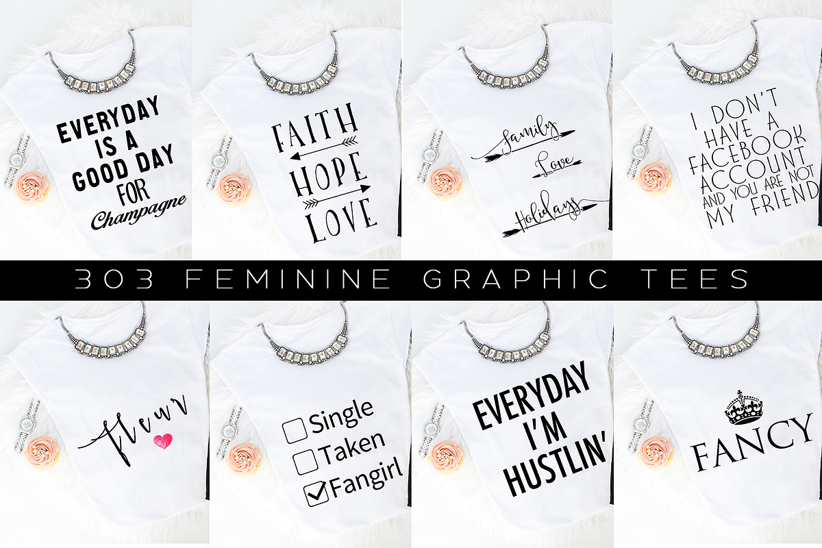 Big Bundle-Feminine Graphic Tees, a Background Graphic by iloladesign (Photo 11 of 36)