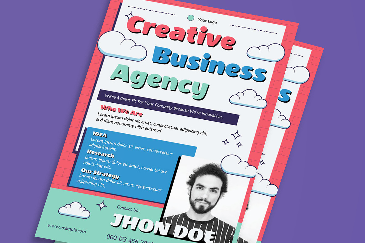 Retro Creative Business Agency Flyer, a Flyer Template by graphicook (Photo 3 of 3)